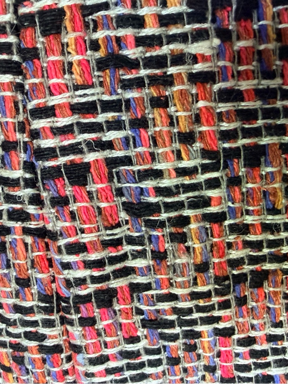 Vintage Doncaster 100% Silk Tweed Multicolor Longline Blazer Topper Lined, 14 - Picture 8 of 9